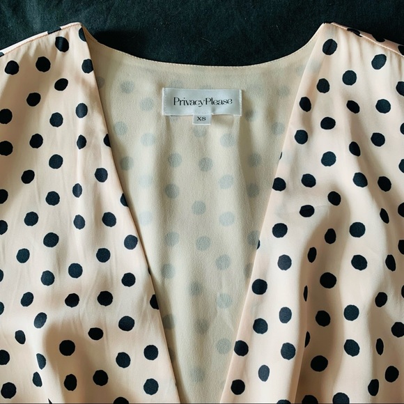 💖NWOT Gorgeous Privacy Please Solano Maxi Dress Polkadot Print XS Sash Lined💖 - Picture 5 of 14